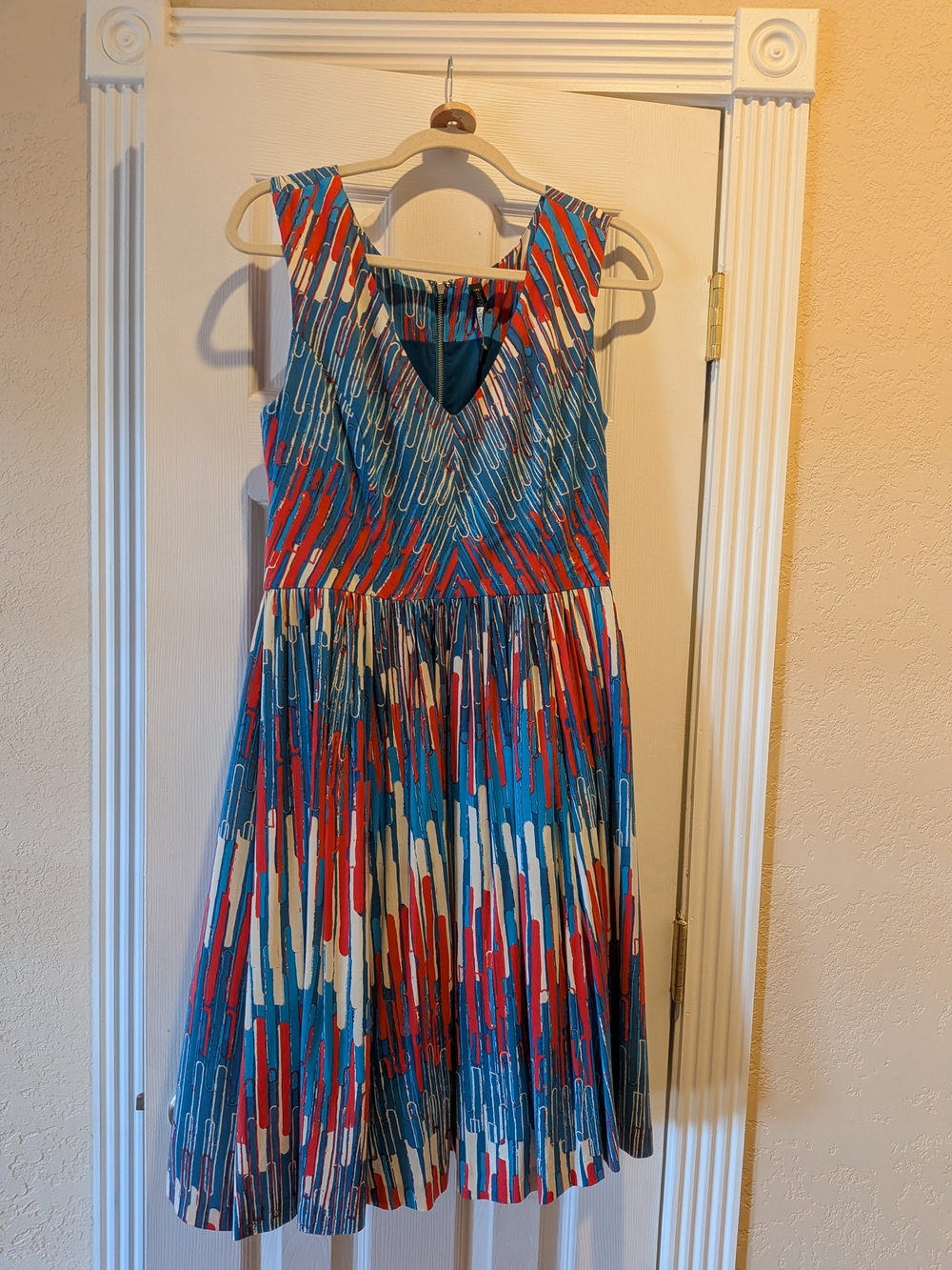 Tracy Reese Sleeveless Dress in Blue, Red & White